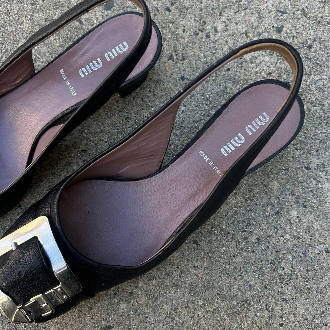 靴 miumiu archive vintage backflatshoes