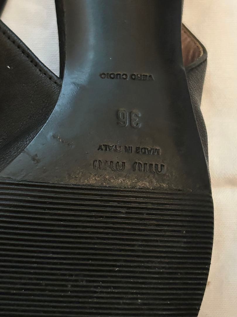 靴 miumiu archive vintage backflatshoes