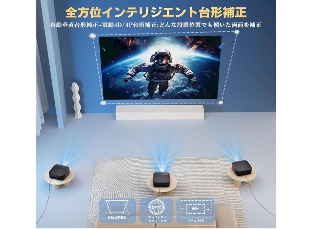 プロジェクター【Android TV 14＆1000ANSI】