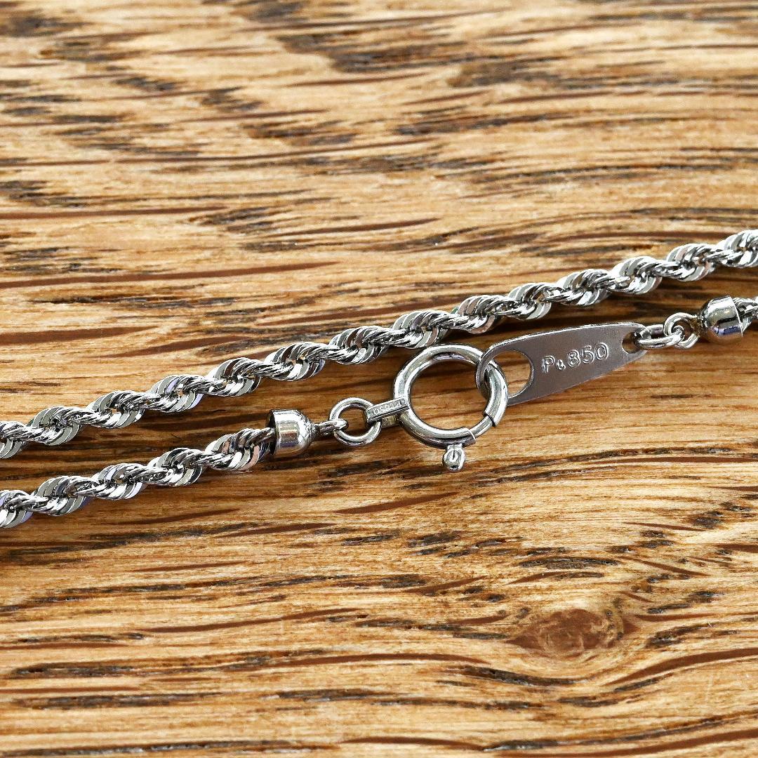 Pt850 プラチナ パイプロープネックレス幅2.0mm長さ40cm