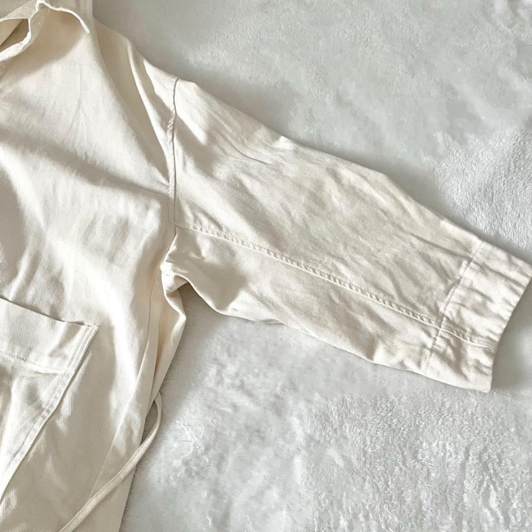 CLANE バックスクイーズデニムジャケット ホワイト　クラネ　gジャン　洗える