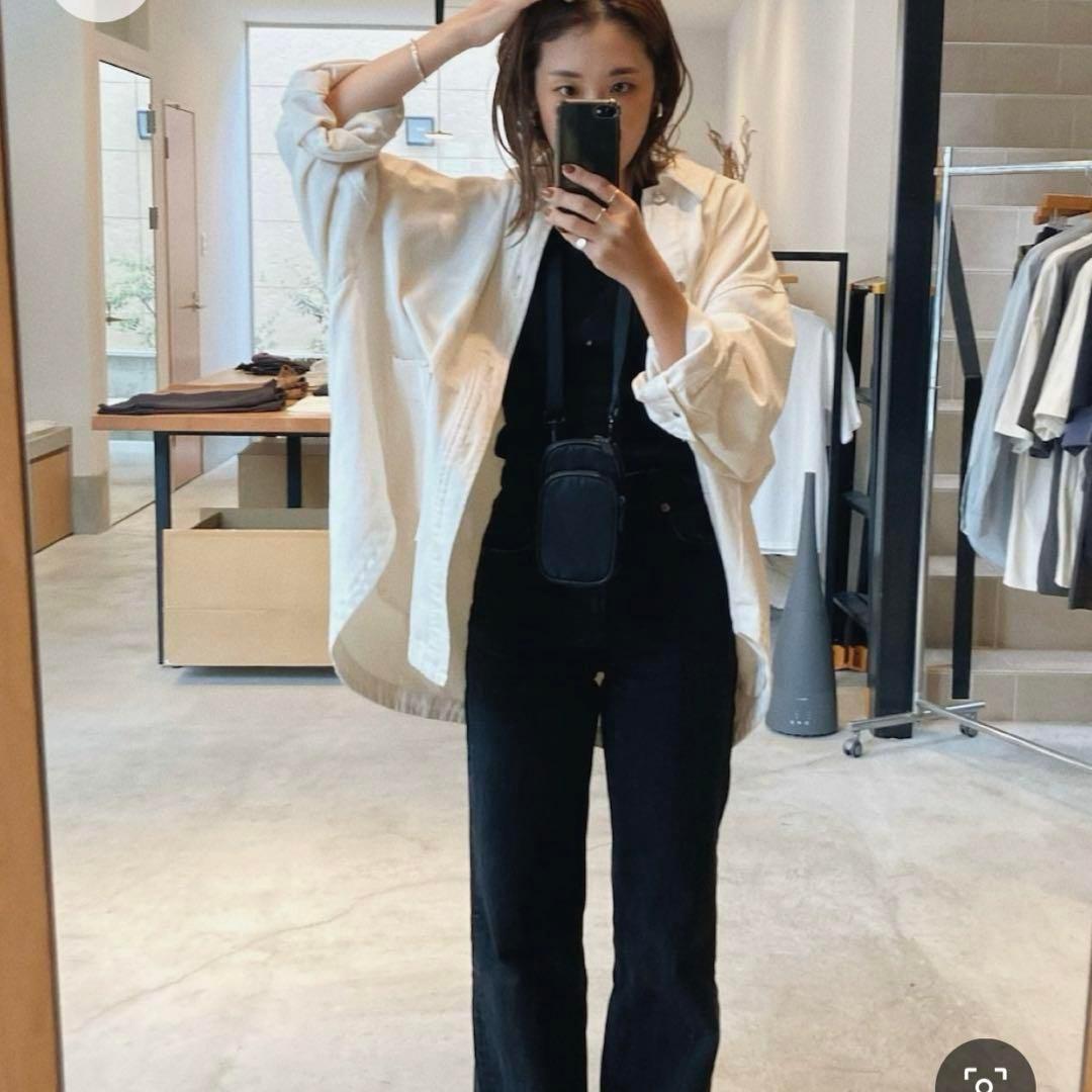 CLANE バックスクイーズデニムジャケット ホワイト　クラネ　gジャン　洗える