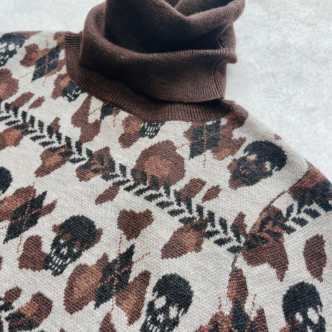 極美品　マークアンドロナ　タートル　ニット　セーター　ヒョウ　レオパード　スカル