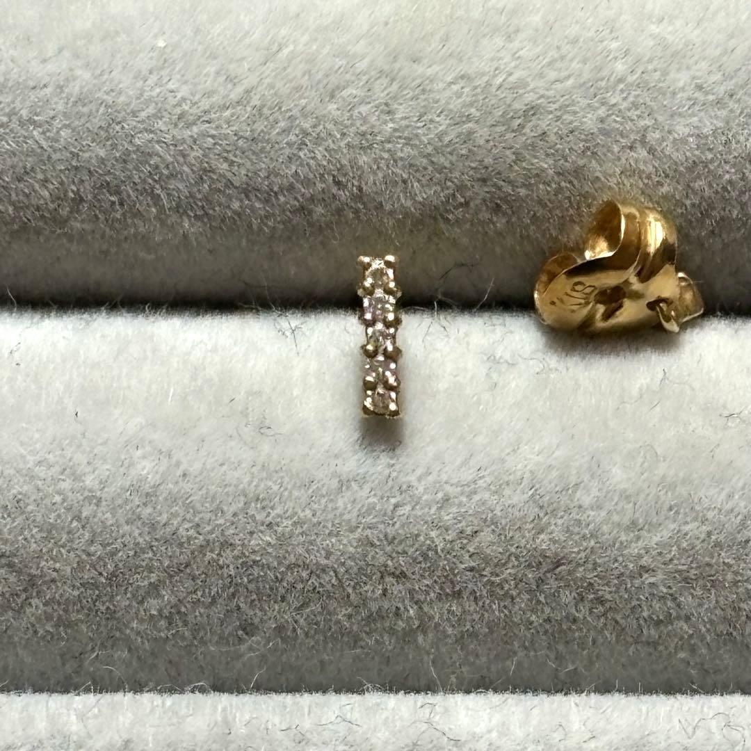 e.m. little emblem K18 ダイヤ バー ピアス 片耳用