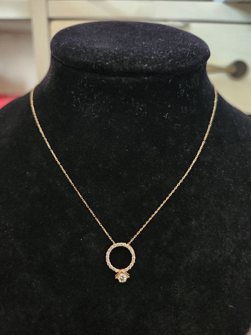 K18ネックレス 45cm 0.20ctダイヤ