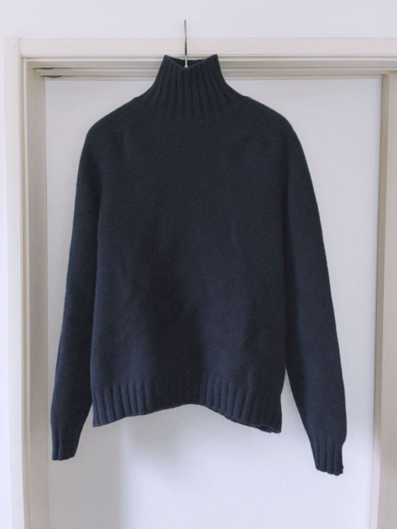 STUDIO NICHOLSON ダークネイビー タートルネック セーター L