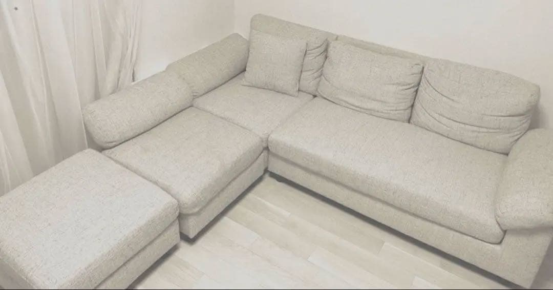 かなり重宝します！！L字型グレーソファ 2人掛け・3人以上掛けです！座り心地抜群