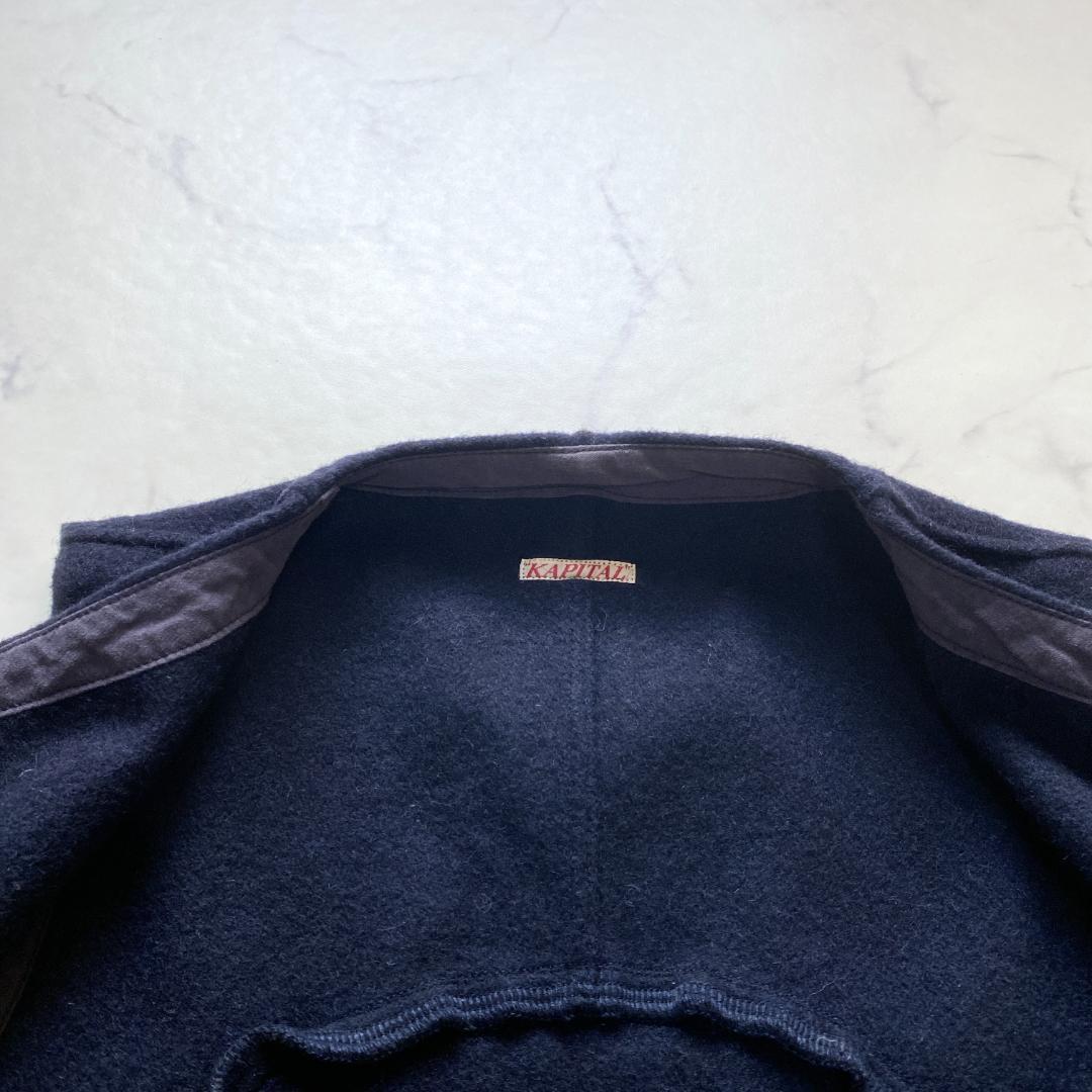 キャピタル アシンメトリー ウールベスト ネイビー XS