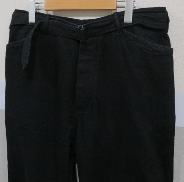 COMOLI ベルテッド パンツ ブラック サイズ4 XL 相当 ｜ コモリ