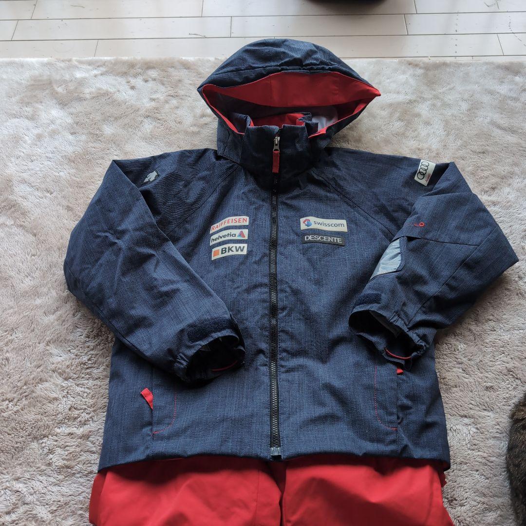 【美品】DESCENTE スキーウェア 子ども用 150サイズ ネイビー/レッド