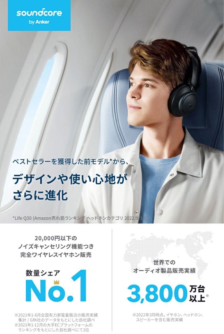 Anker Q45 Bluetoothヘッドホン 高音質 ブラック 極美品