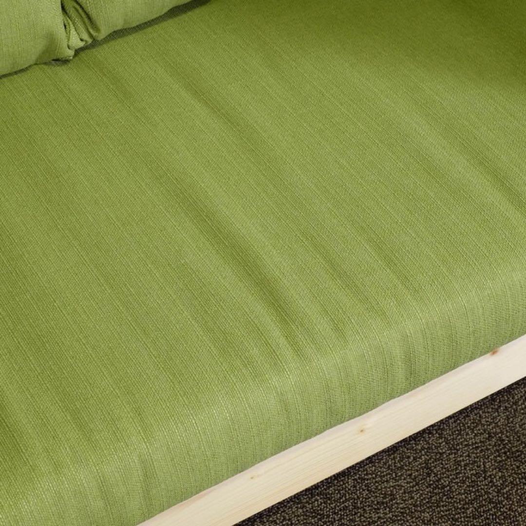 A新品 北欧 パイン材 ソファベッド グリーン セミシングル すのこ カントリー