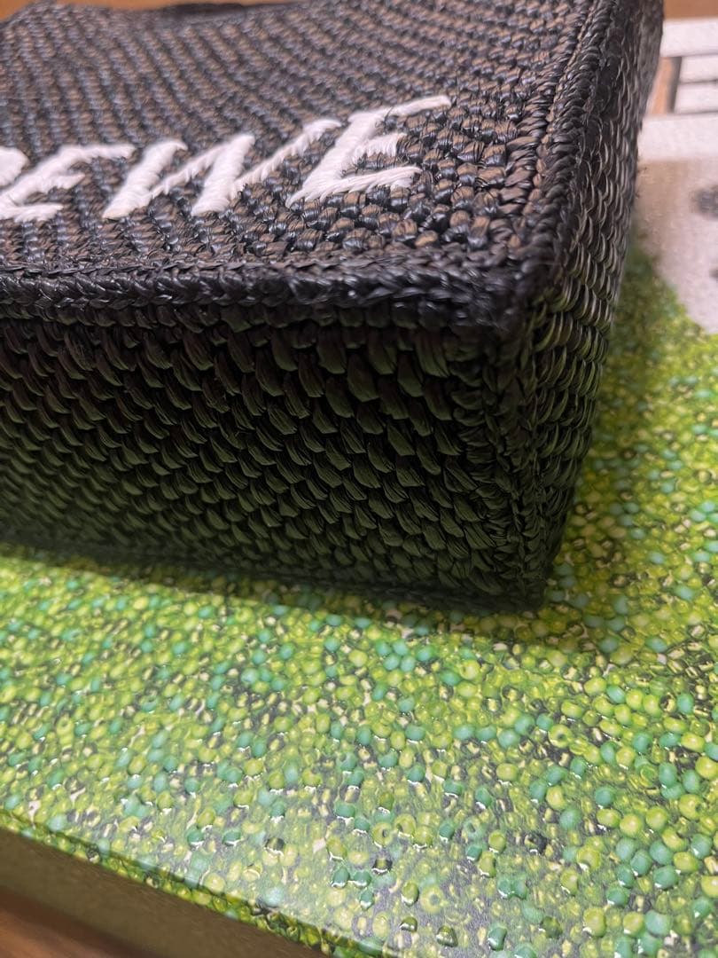 LOEWE ラフィアフォントトートミニ（ブラック）