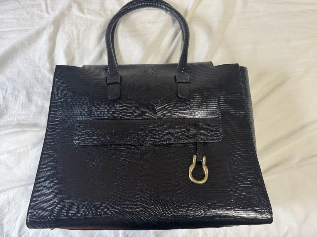 トフアンドロードストーン レディライトトート リザード　ブラック