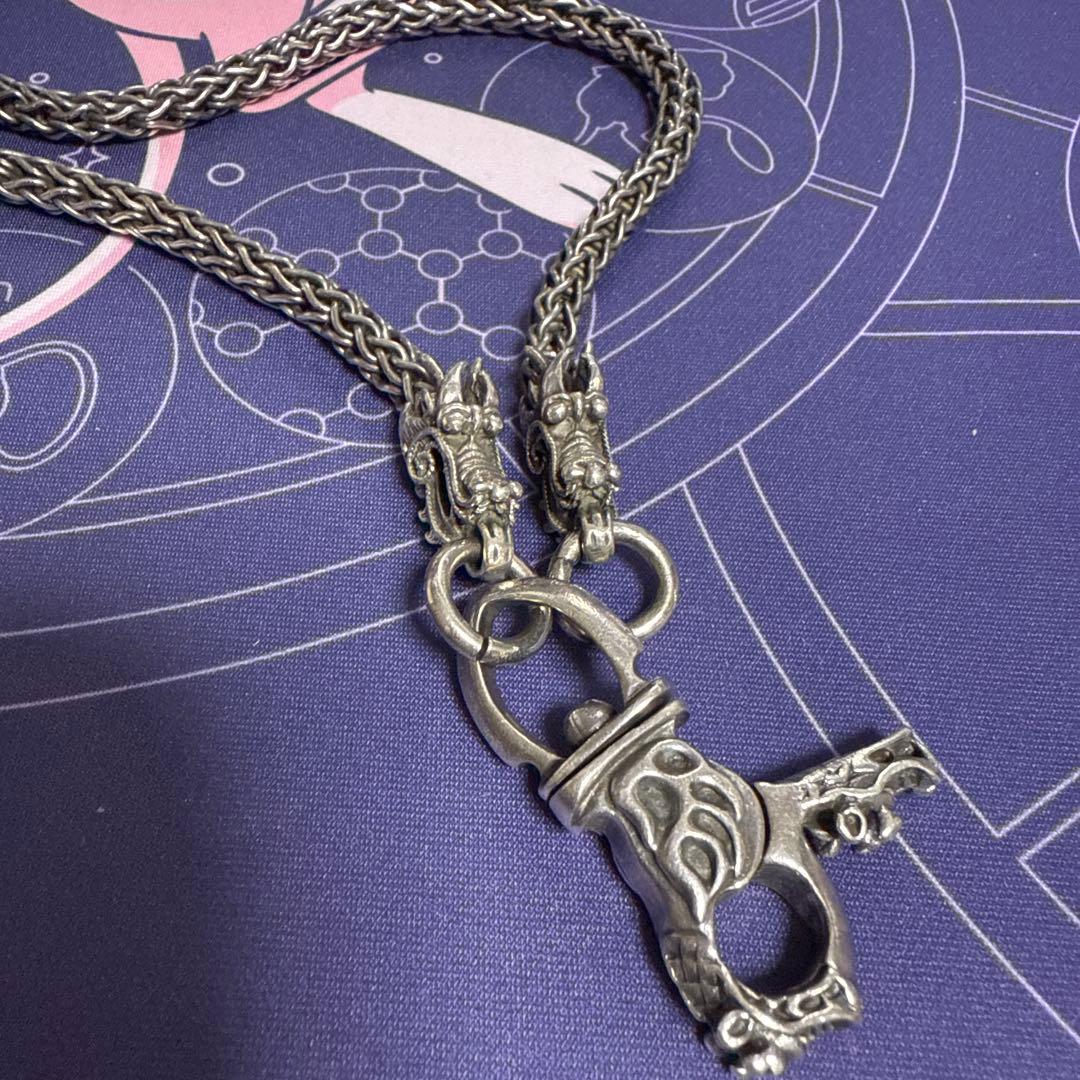 シルバーウォレットチェーン　ドラゴン