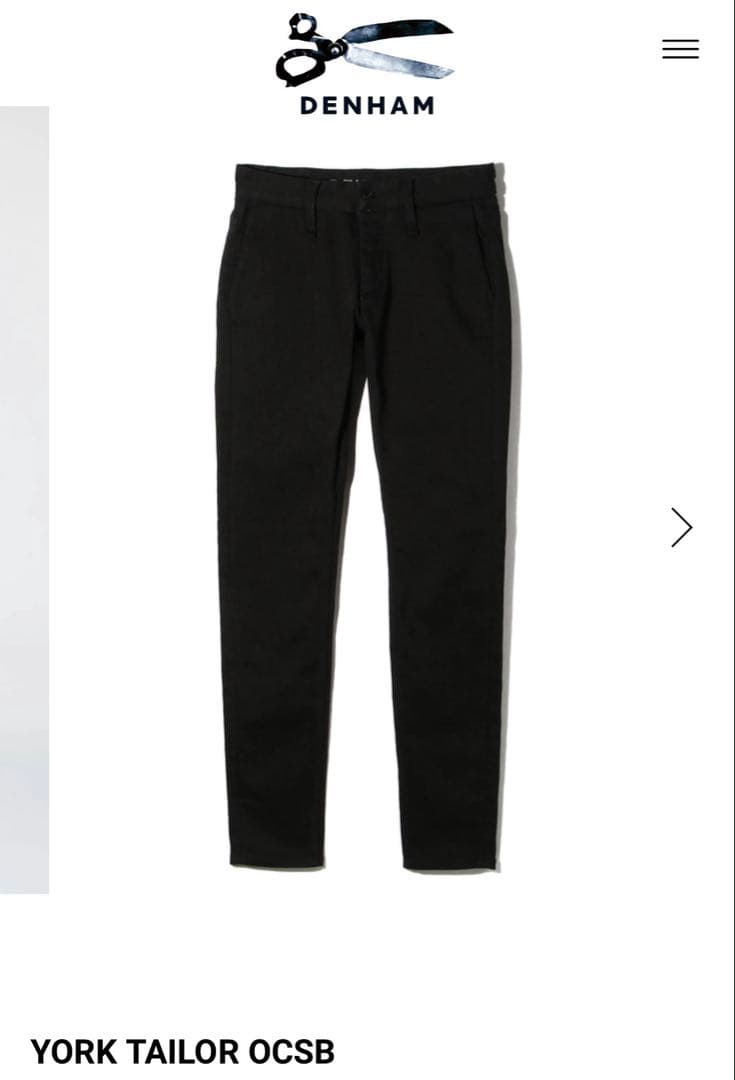 デンハム　DENHAM W33 L32 スリムテーパード　黒　ブラックデニム