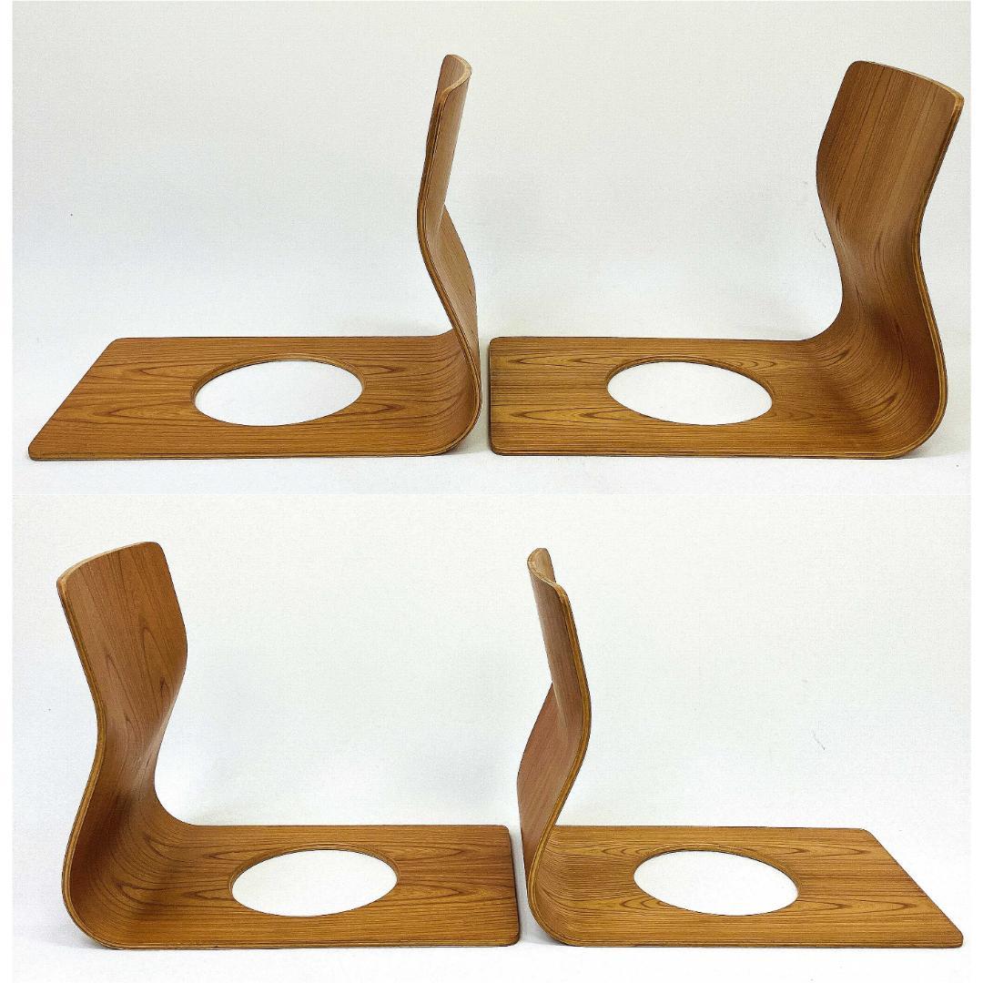 Tendo 天童木工 座椅子 2脚セット 藤森健次 曲げ木 ケヤキ板目 曲木⑭