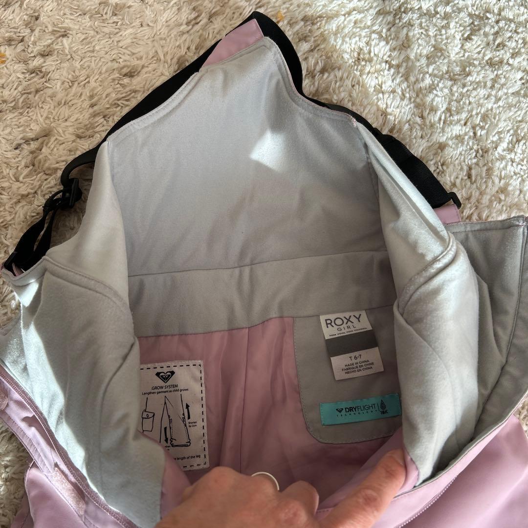 ロキシー　キッズ　スキーウェア　上下　グローブ　猫耳、耳当て付きニット帽　計5点