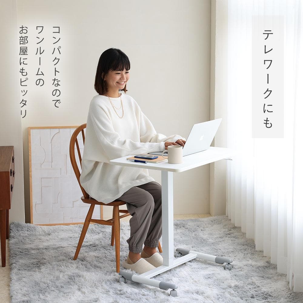 昇降デスク／新品／立ち仕事 立ち作業 勉強／キャスタ有／健康の為／座っても使用