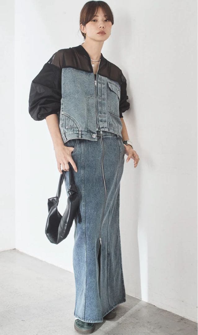 デニムコンビネーションブルゾン ケミカルブルー/esica エシカ 同型