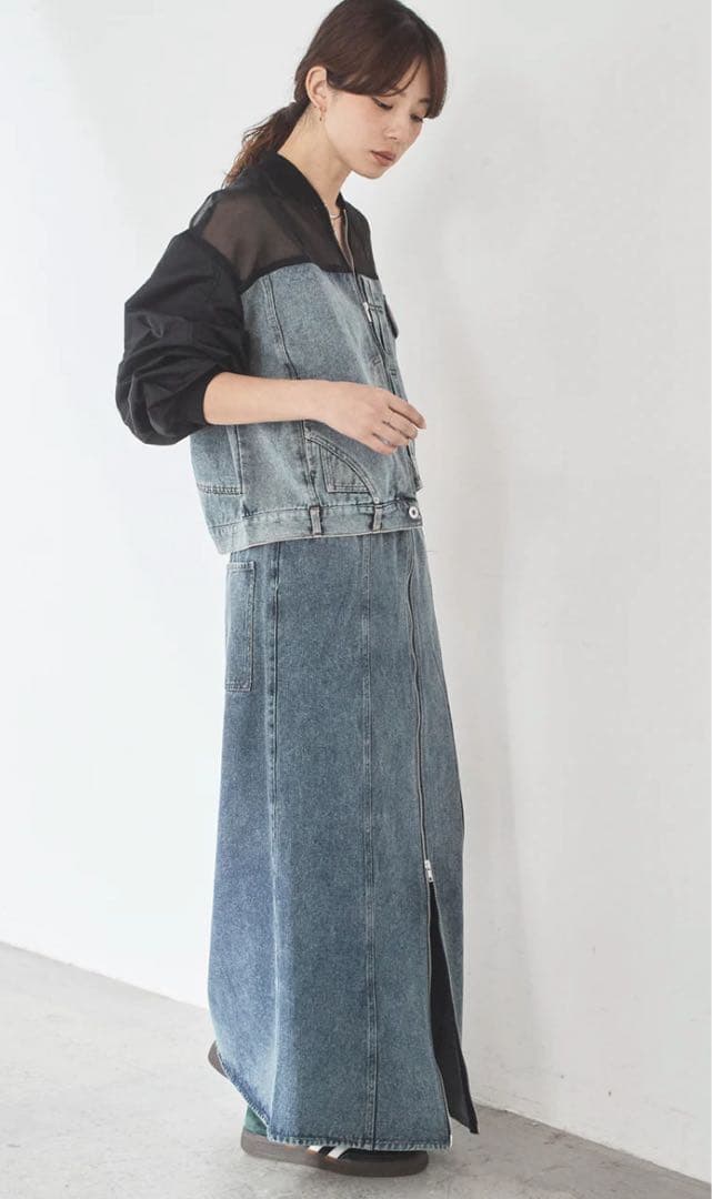 デニムコンビネーションブルゾン ケミカルブルー/esica エシカ 同型