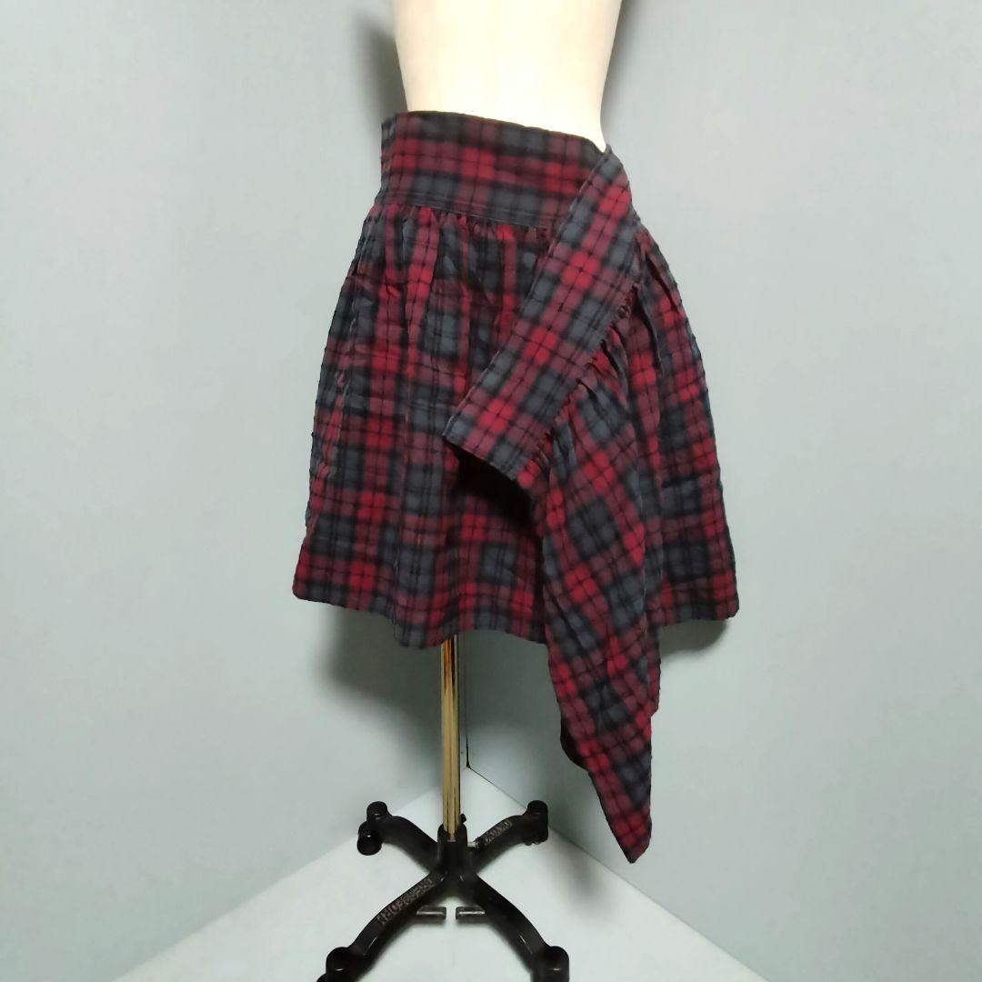 希少LIMI fue◆リミフゥ◆チェック柄が可愛い！変形ラップスカート