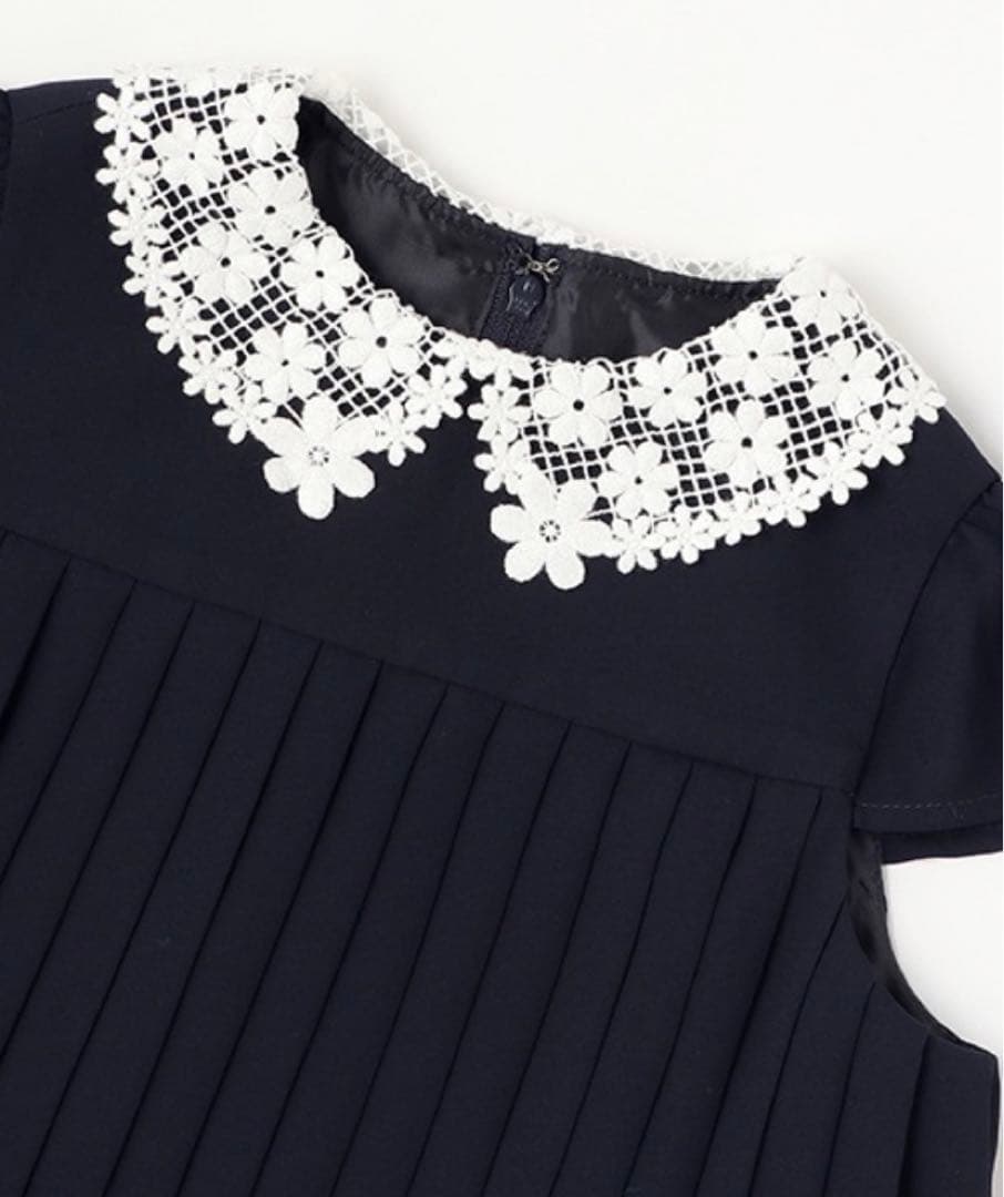 新品petit main◇プティマインレースプリーツワンピドレスフォーマル120