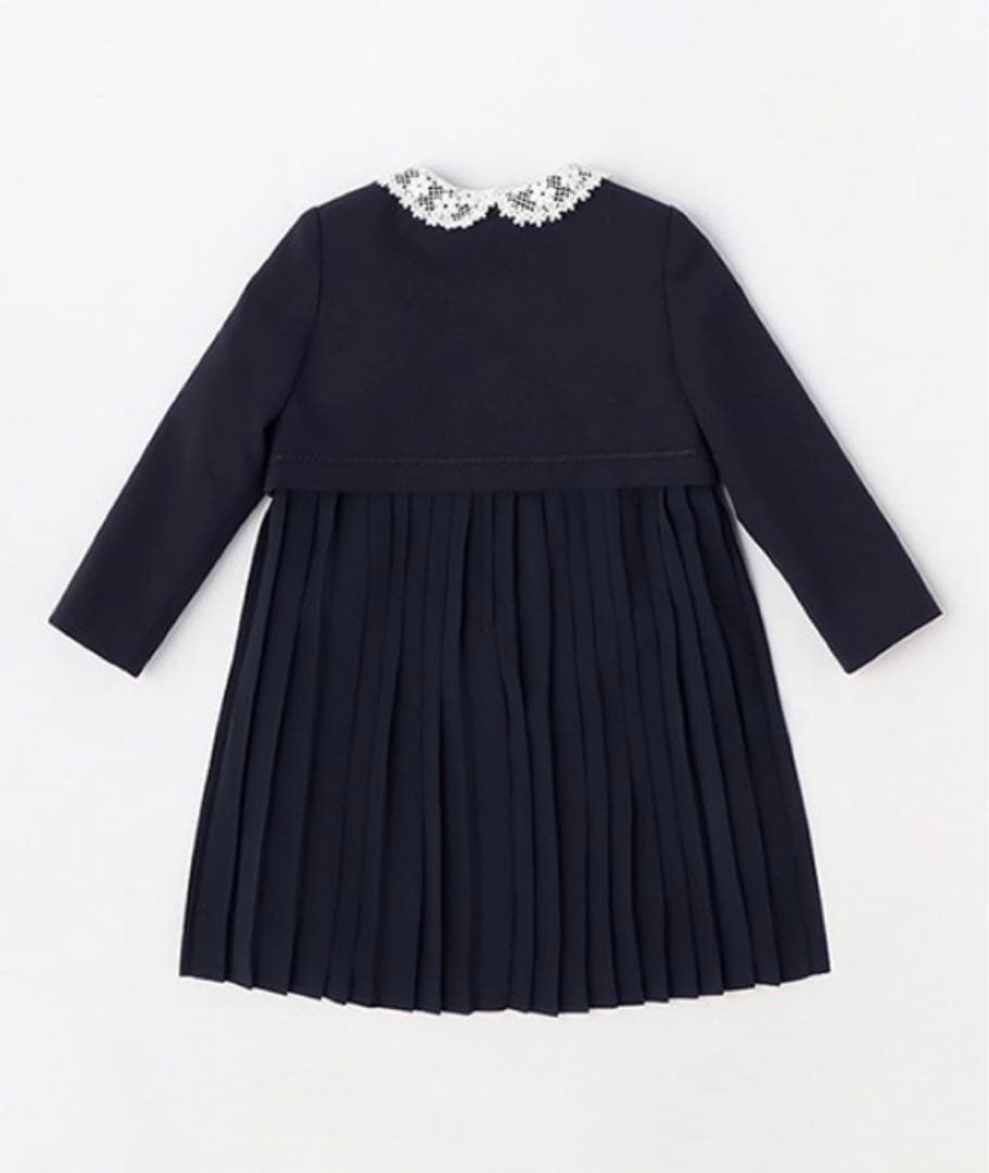 新品petit main◇プティマインレースプリーツワンピドレスフォーマル120