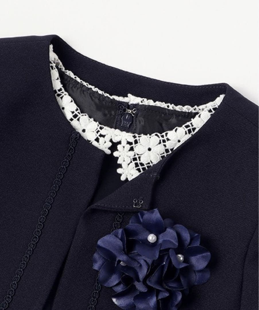 新品petit main◇プティマインレースプリーツワンピドレスフォーマル120