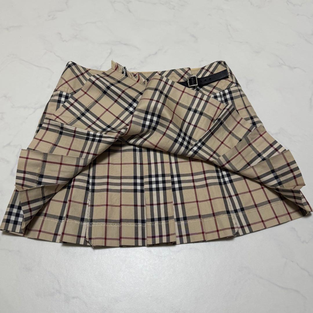 美品 BURBERRY BLUE LABEL ノバチェック プリーツミニスカート