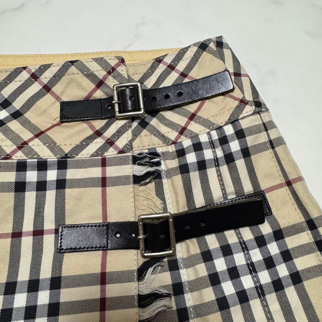 美品 BURBERRY BLUE LABEL ノバチェック プリーツミニスカート