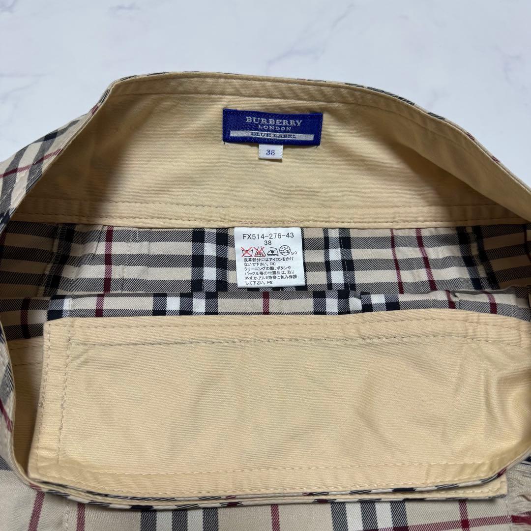 美品 BURBERRY BLUE LABEL ノバチェック プリーツミニスカート