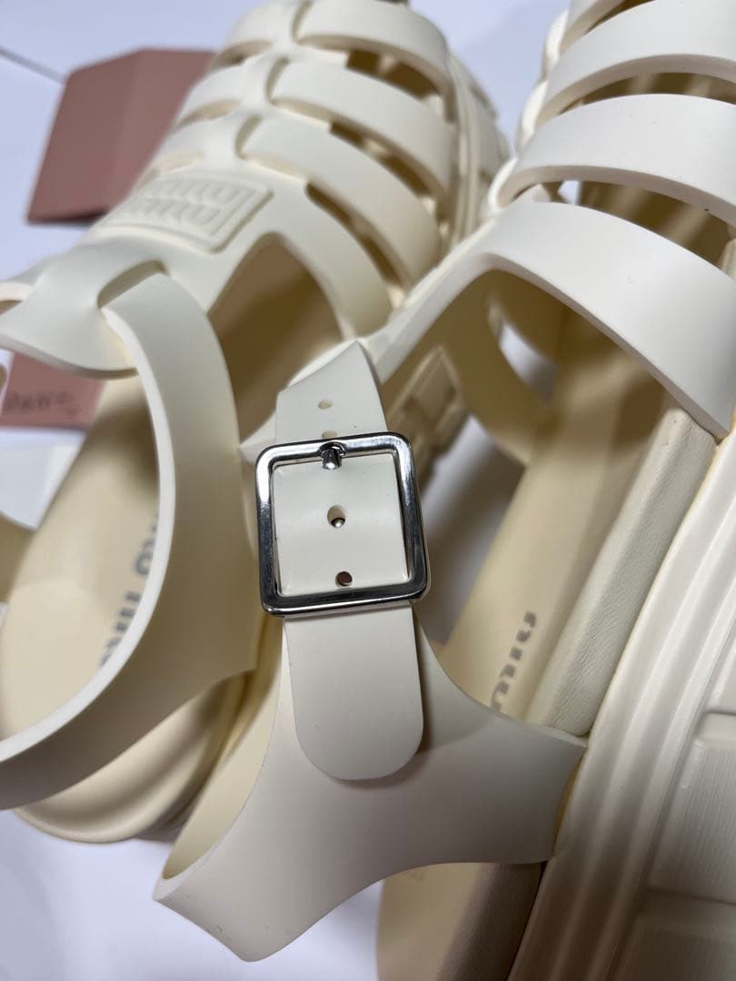 【et⭐︎】正規品 新品 miu miu プラットフォーム サンダル