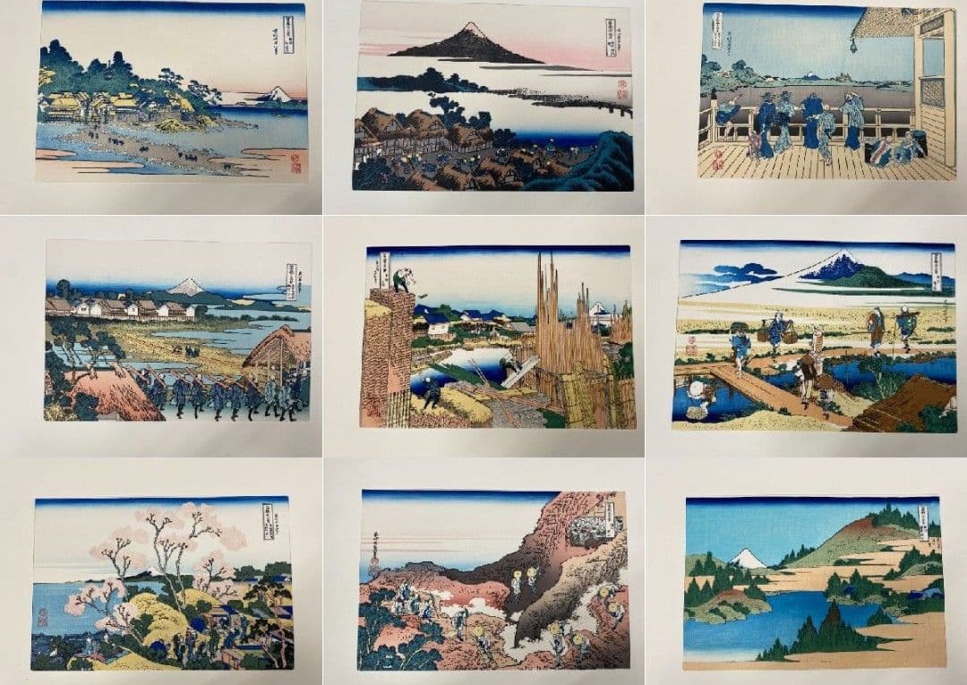 葛飾北斎 筆「北斎富嶽三十六景」全46図揃 手摺木版画 解説書付 悠々洞出版