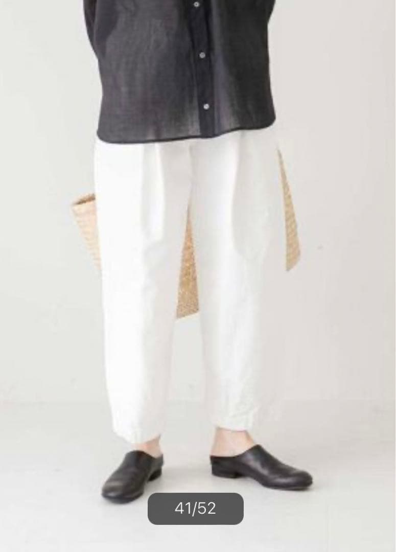 かぐれ　コットンクロップドパンツ　ホワイト