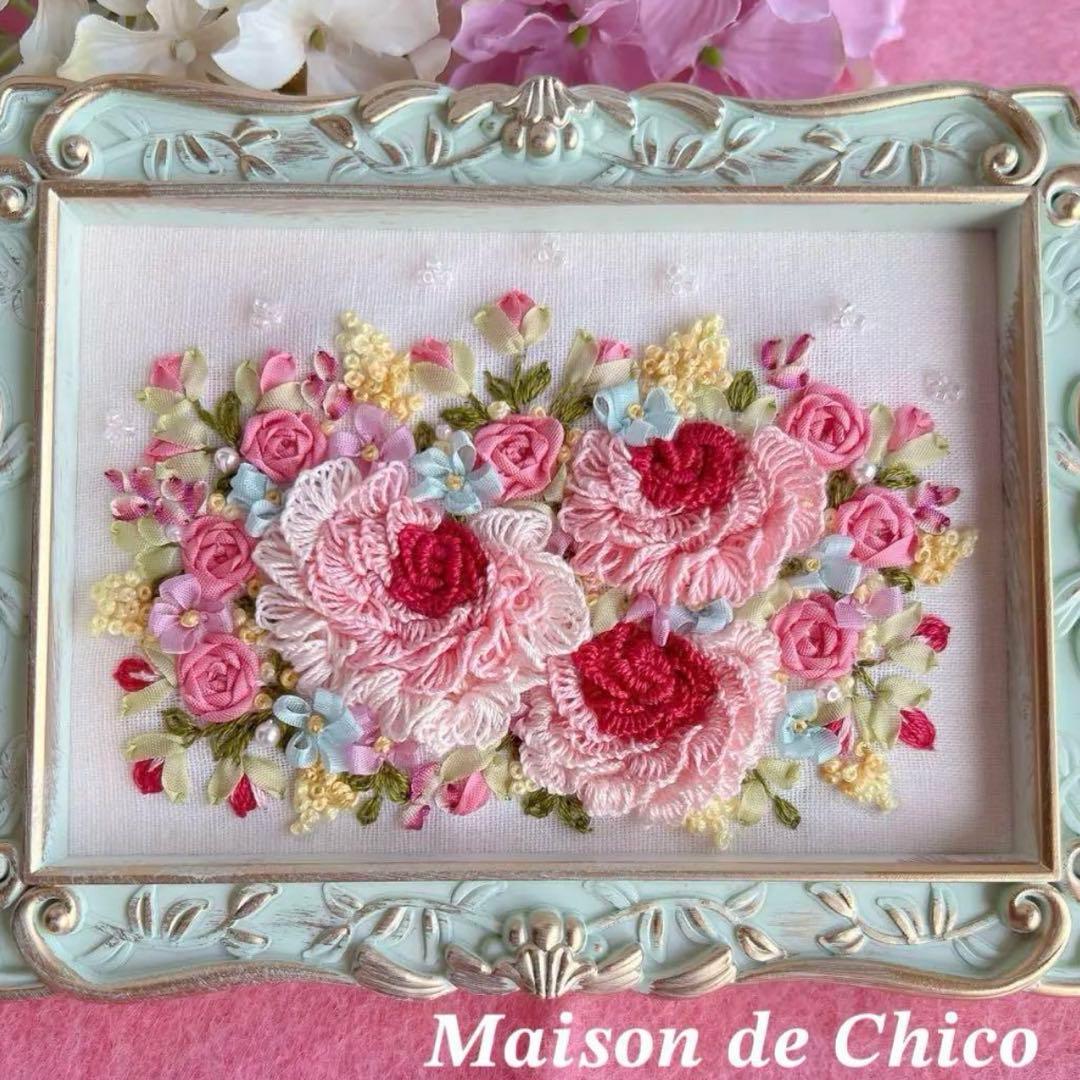 strawberry様♡専用です　ハンドメイド　 リボン刺繍フレーム