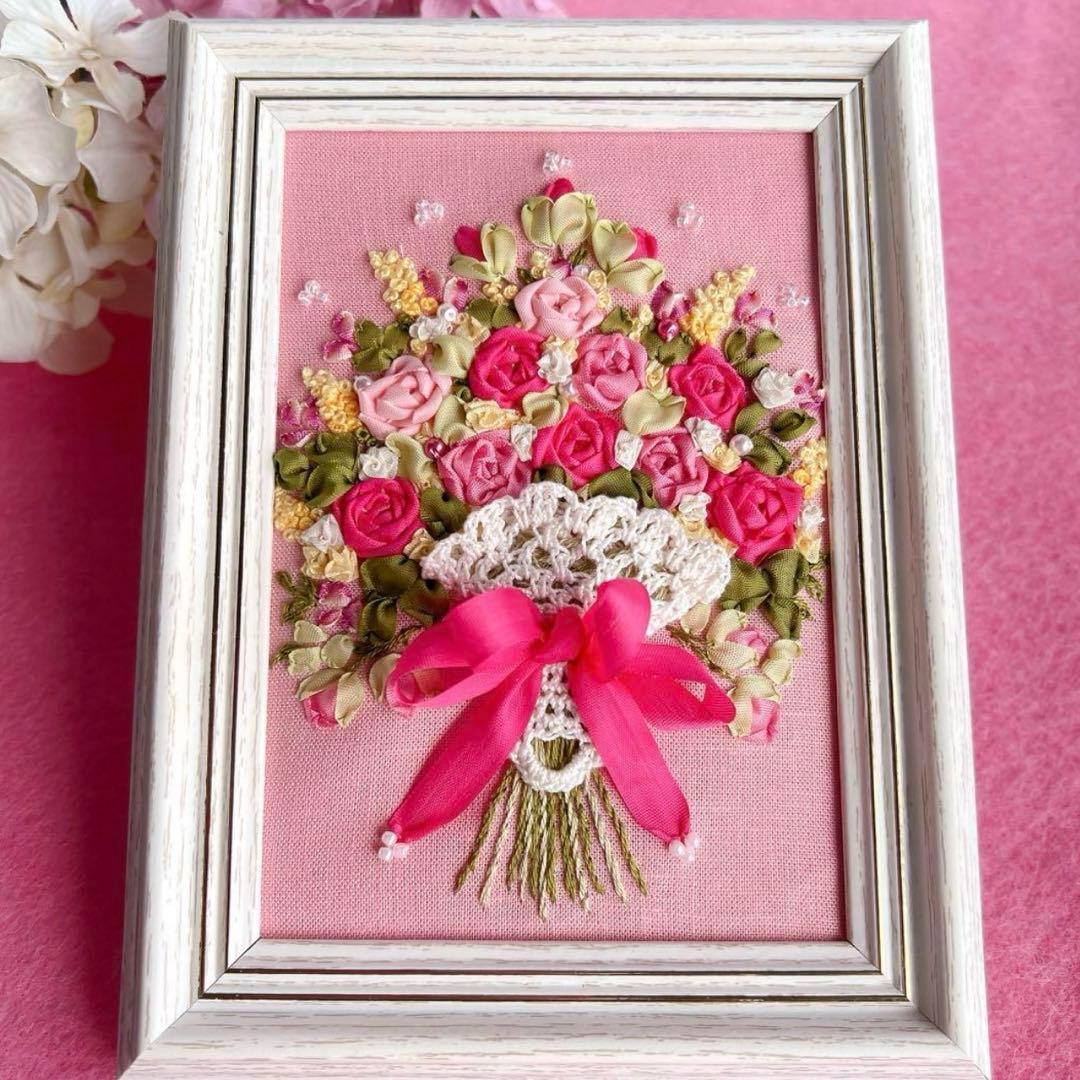 strawberry様♡専用です　ハンドメイド　 リボン刺繍フレーム