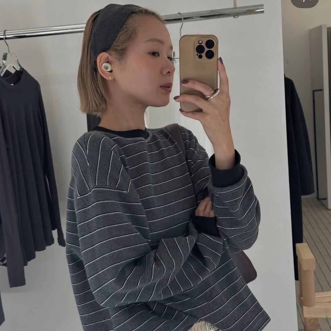 【新品】Border Long T-shirts チャコールグレー