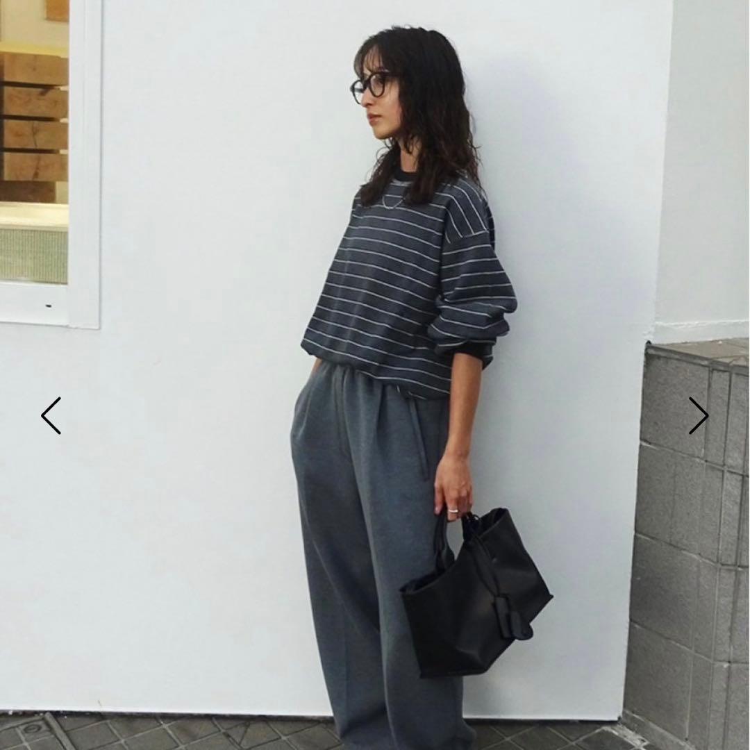 【新品】Border Long T-shirts チャコールグレー