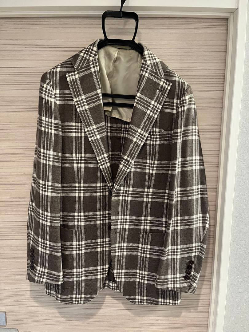 ブリッラペルイルグスト ジャケット　46 グリーンチェック