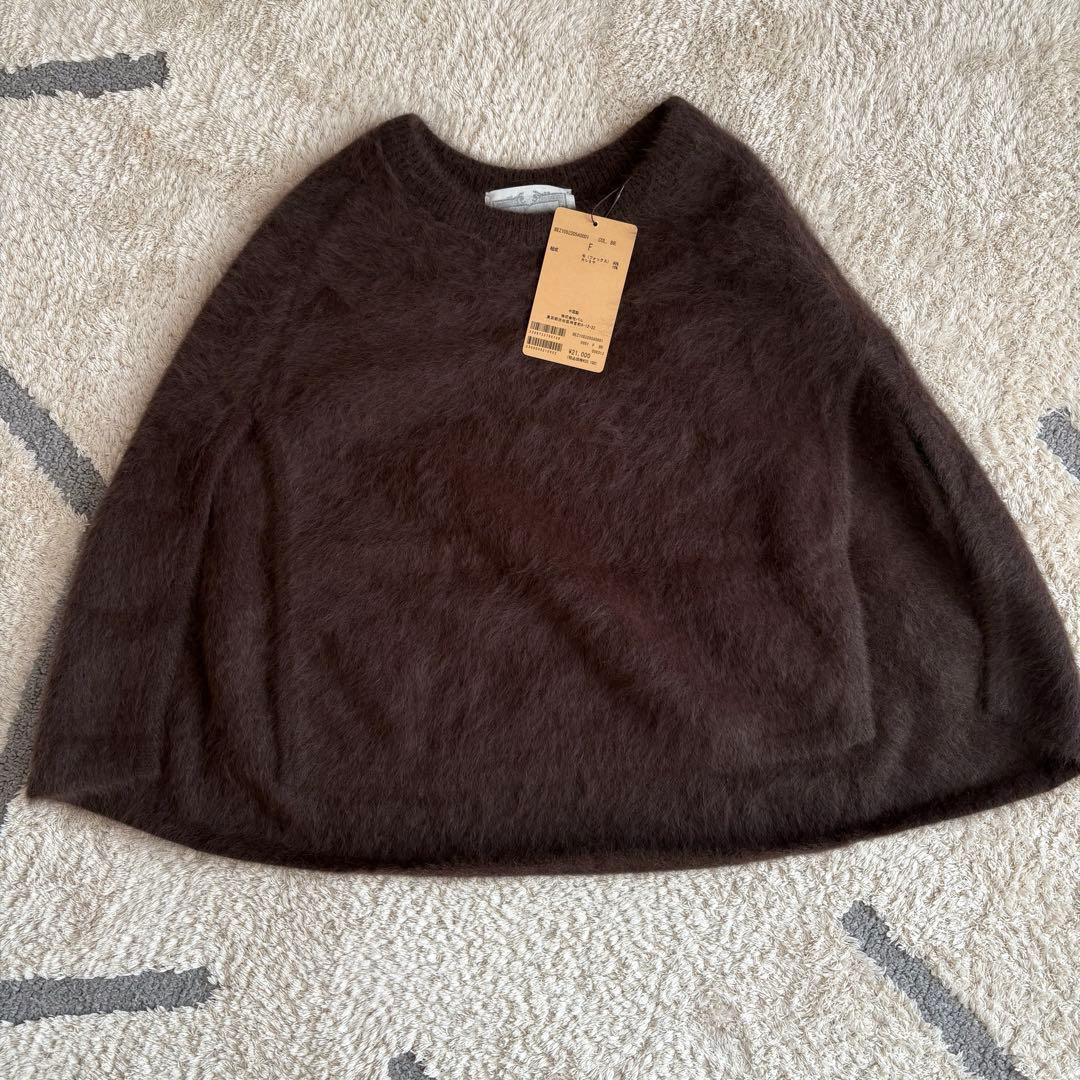 期間限定価格【新品・タグ付き】BEARDSLEY ファーニットポンチョ　ブラウン