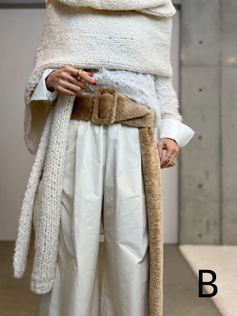 .*様 新品未使用【CHIEKO+】fur tail belt/エコファーロング