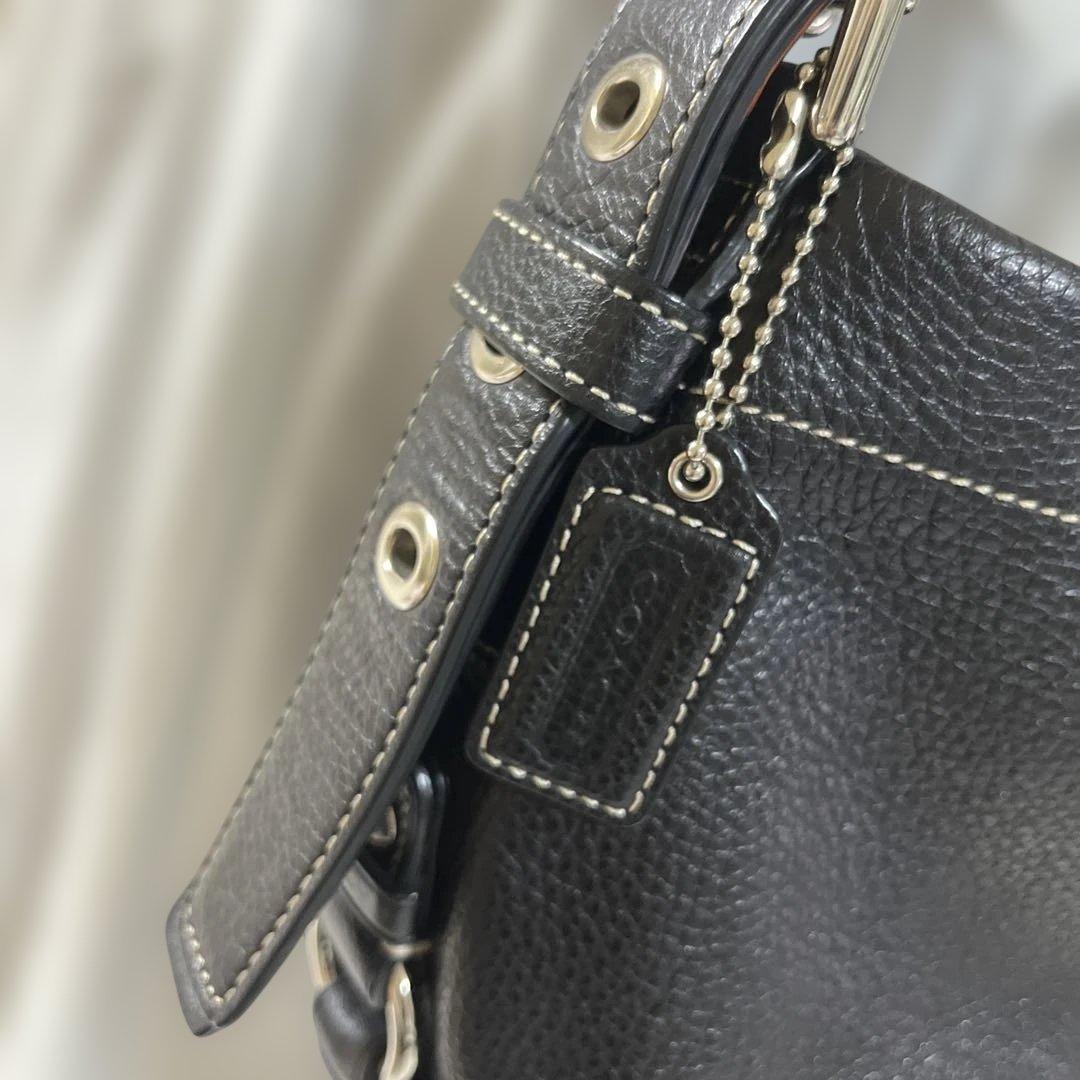 【coach】ショルダーバック　肩がけバック レザーバック　wayバック　黒