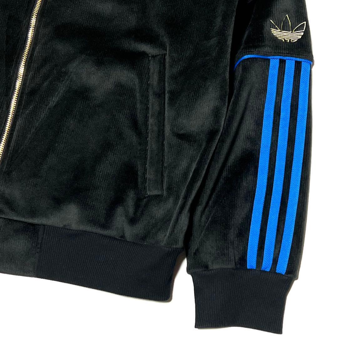 adidas タイショーンTYSHAWN ベロアジャージセットアップ ブラック