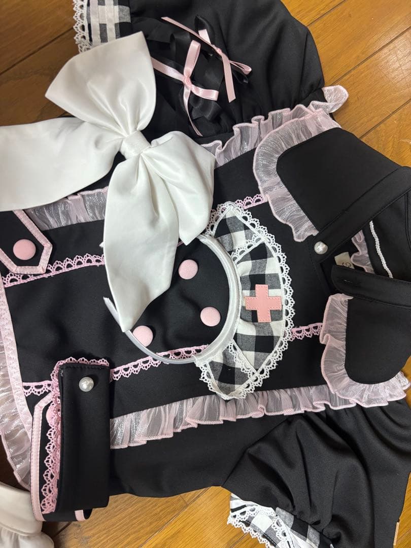 今月限定値下げ✨【舞々悪魔×Malymoon】チェックフリルラブミーデビルナース