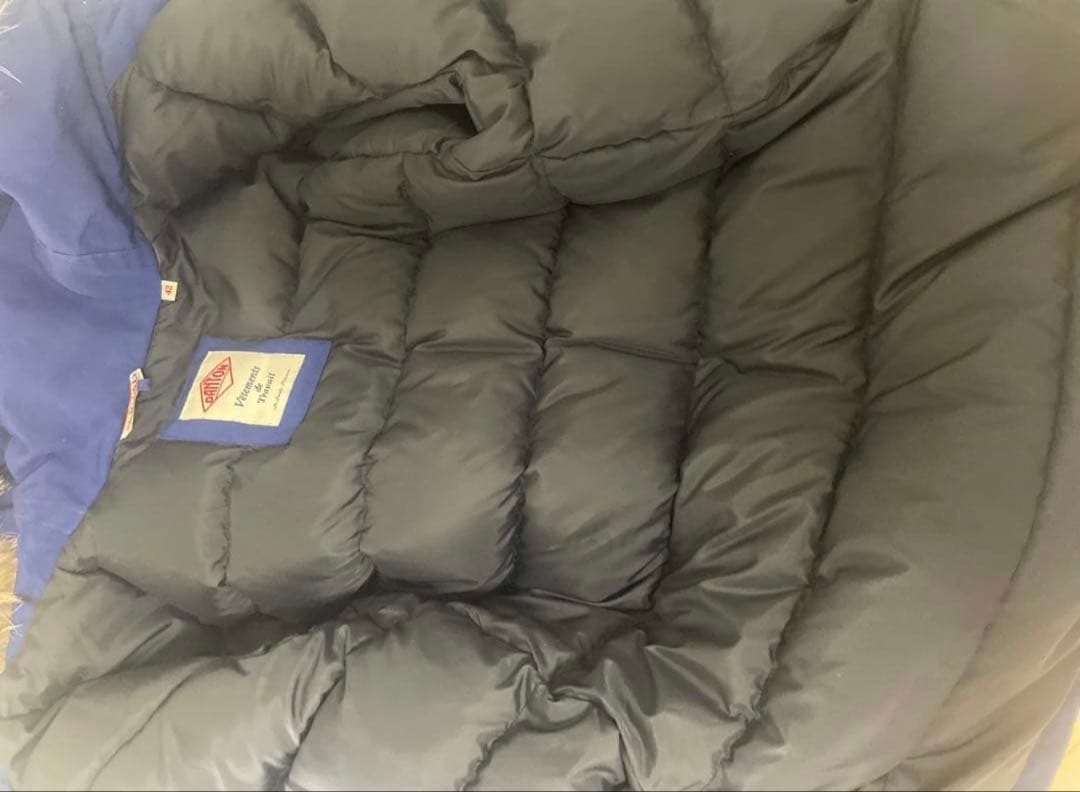 DANTON ダウンジャケット 青 ファー付き　42 XL