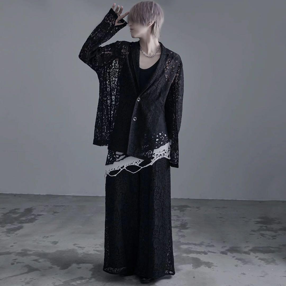 ililil イルイルイル レーステーラードジャケット レースワイドパンツ