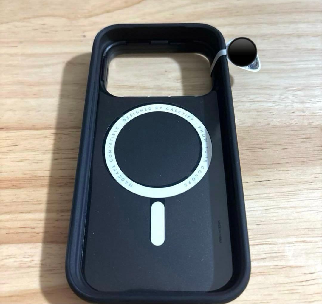 iPhone17Pro用 スマホケース マットブラック 耐衝撃MagSafe対応