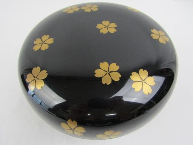 Y5-0809◇極上 輪島塗 田崎昭一郎作 桜蒔絵 内部梨地 木製漆器◇