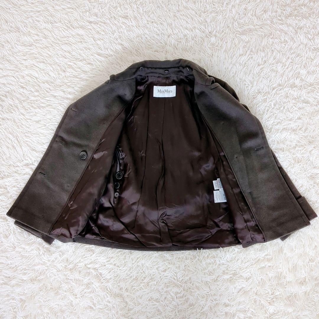 【訳あり】MaxMara白タグ XLキャメル ヌートリア Pコート 大きいサイズ
